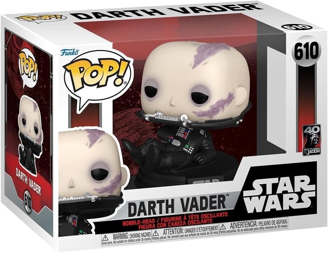 Funko Pop! Star Wars: RotJ 40th - Vadar - Vader - (Unmasked) - Figura de vinil colecionável - ideia de presente- Mercadoria oficial - brinquedos para crianças e adultos - Fãs de Filme