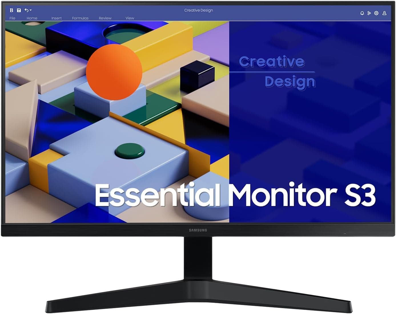 SAMSUNG LS24C310EAUXEN Monitor profissional essencial S3 S31C de 24" Full HD (1920 x 1080, 16:9, 75 Hz, 5 ms, painel IPS, AMD FreeSync, modo olho saver, Flicker Free), preto