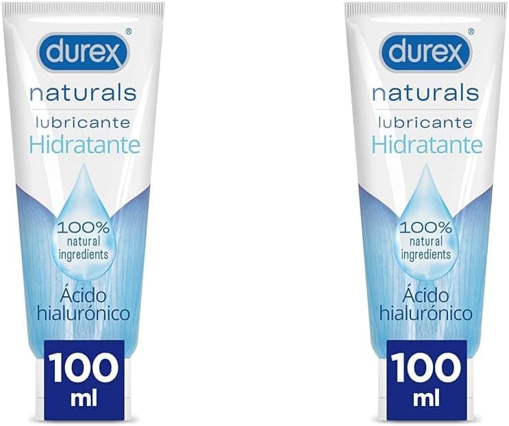 Durex Lubrificante Naturals Hidratante, com ingredientes 100% naturais, 100 ml (embalagem de 2)
