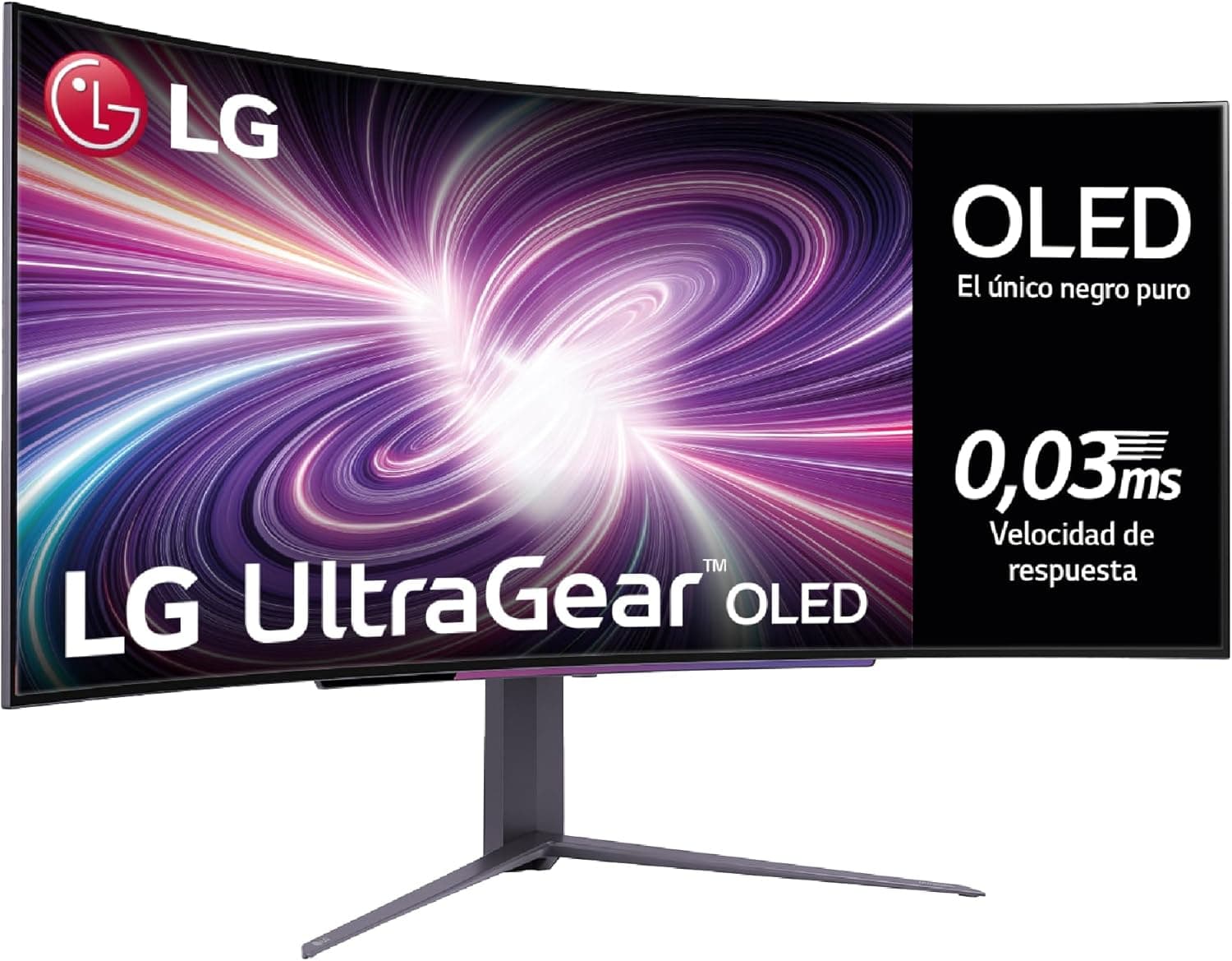 LG 45GS96QB-B Monitor ultragear, ecrã OLED de 45", (3440 x 1440), 21:9, 240 Hz, 0,03 ms, G-Sync compatível e FreeSync Premium Pro, roxo