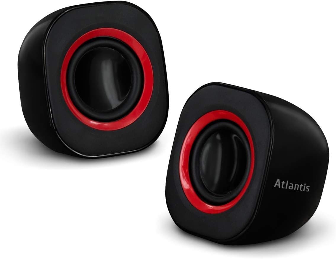 Atlantis Land SoundPower 410 5W preto, Coluna vermelho - colunas (1 via, 2,0 canais, com fios, 5 W, 60 - 2000 Hz, preto, vermelho)