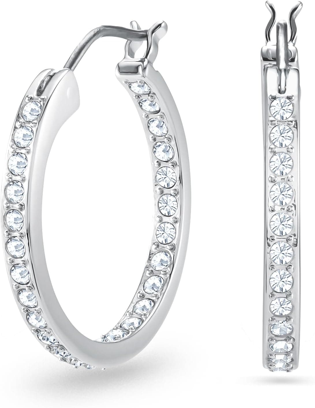 Swarovski Sommerset brincos de aro da coleção white