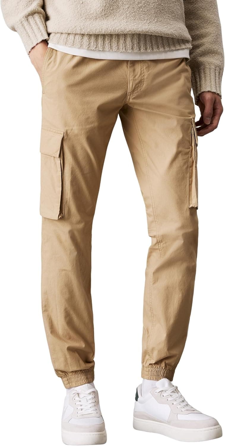 Calvin Klein Calças cargo para homem Skinny Fit com bolsos