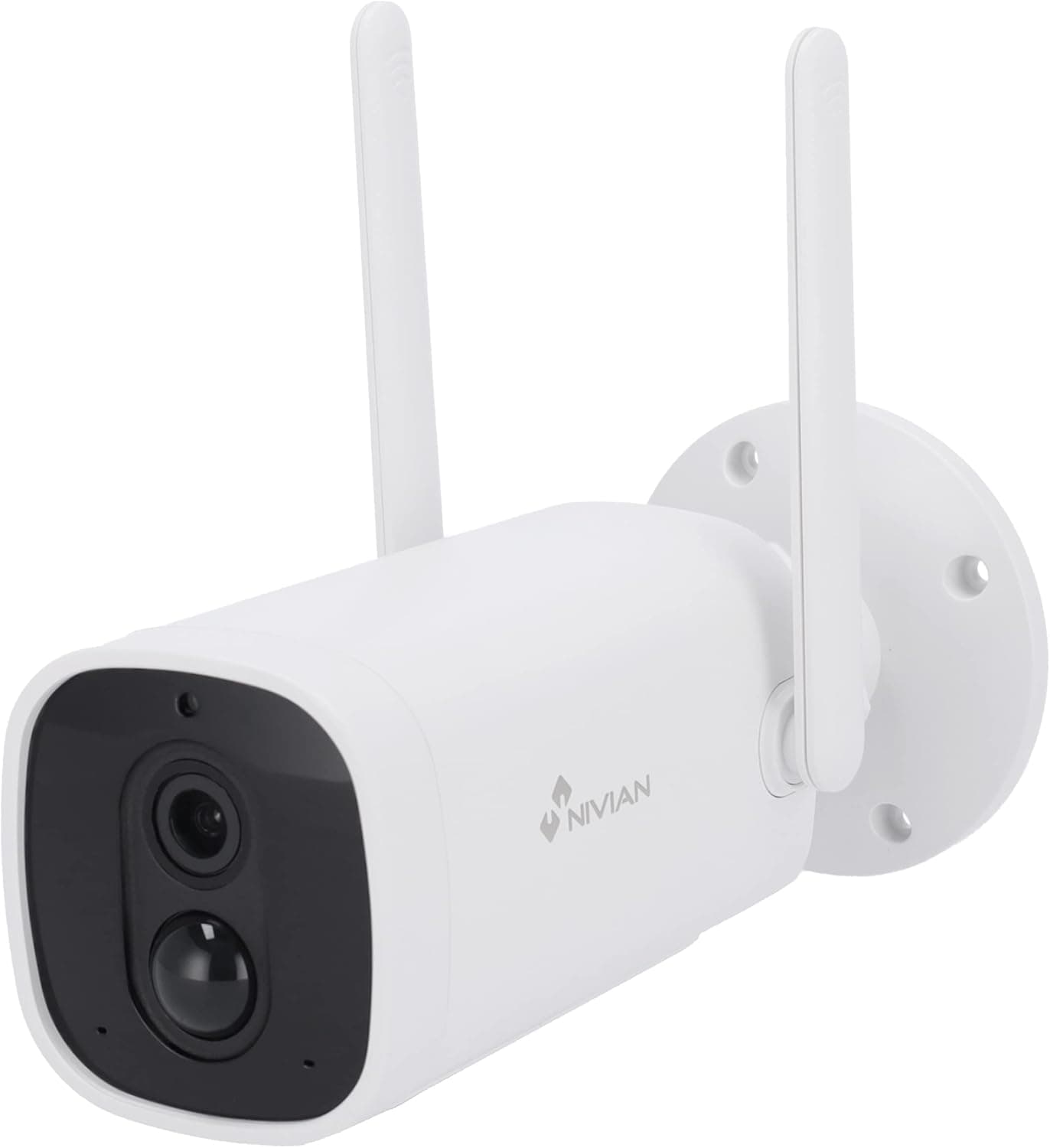 NIVIAN - Câmara de vigilância WiFi-bateria longa duração 10400 mAh até 240 dias-FullHD-Detecção de movimento e humanos-apto exterior-visão noturna-áudio bidirecional - Alexa, Google Home, App Tuya