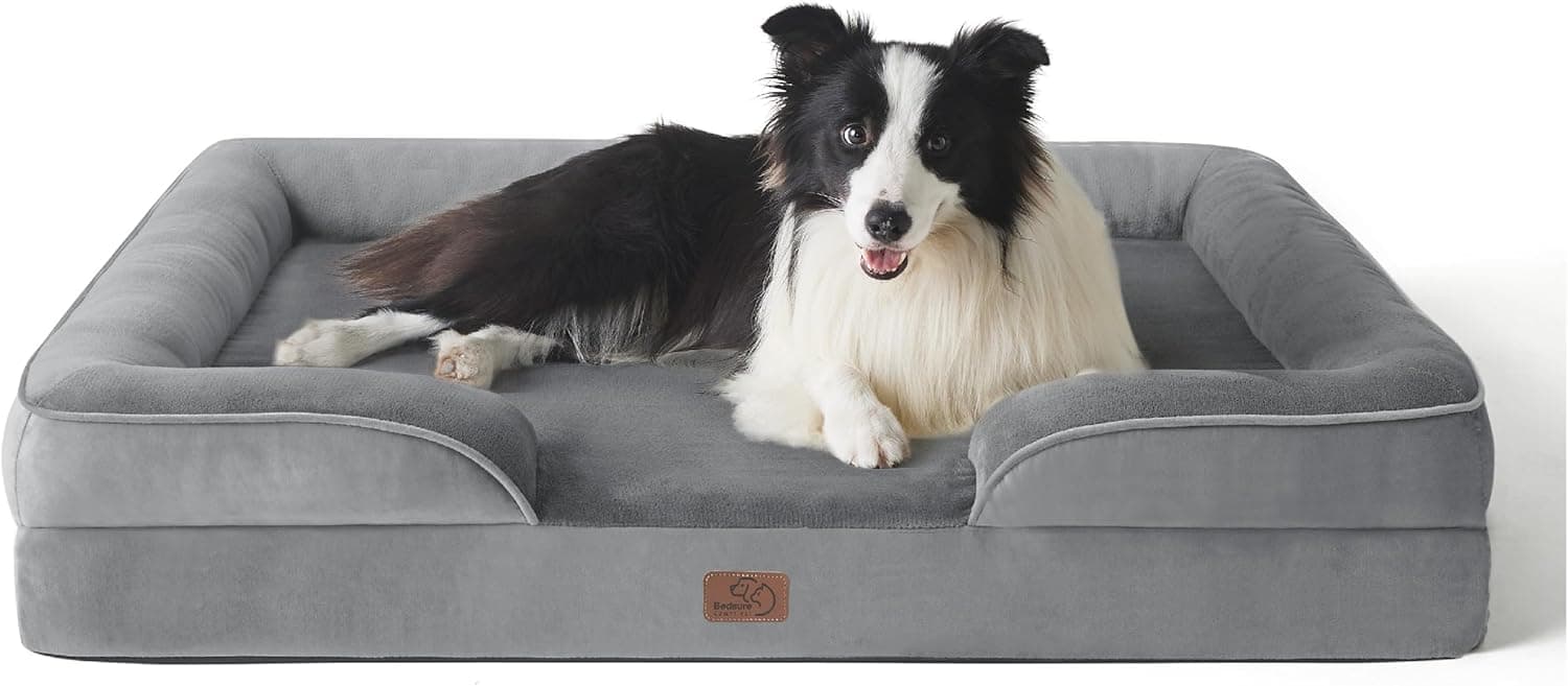 Bedsure Ortopédica | Cama para cão grande com capa lavável e espuma viscoelástica