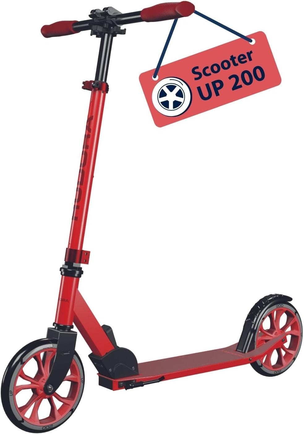 HUDORA Scooter Up 200 - Trotineta dobrável, regulável em altura, com cavalete - para crianças, adolescentes e adultos 