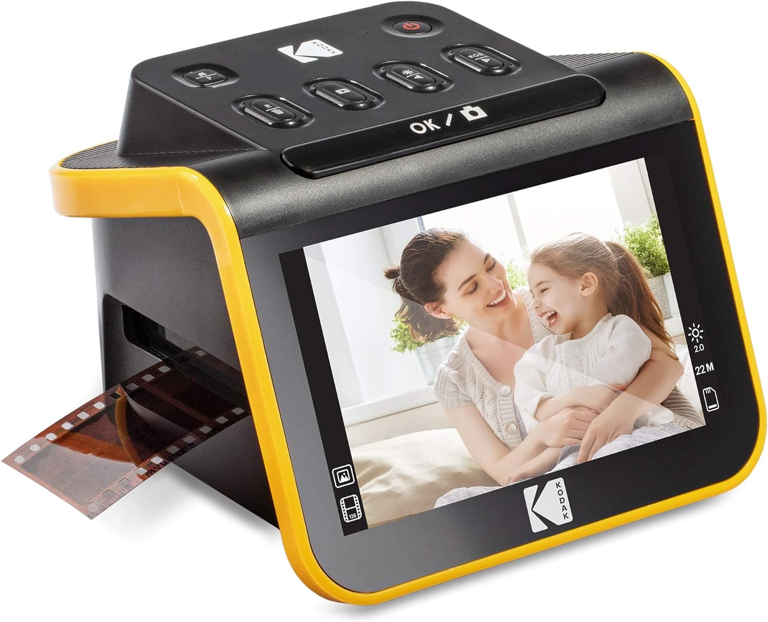 KODAK Slide N SCAN com grande ecrã LCD de 5 polegadas, conversão de negativos e deslizantes em cores, preto e branco de 35 mm, 126, 110 negativos em fotos digitais JPEG de 22 MP de alta resolução