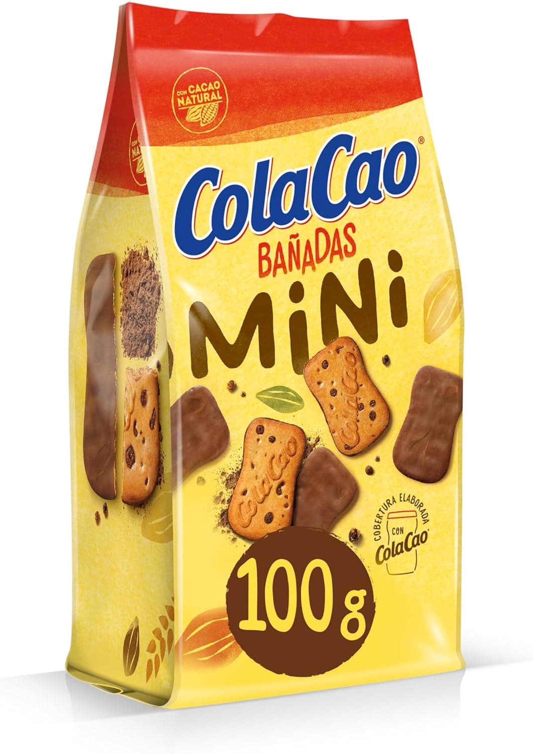 ColaCao, Minibolachas banhadas em cacau natural, com pepitas de chocolate - 100 g