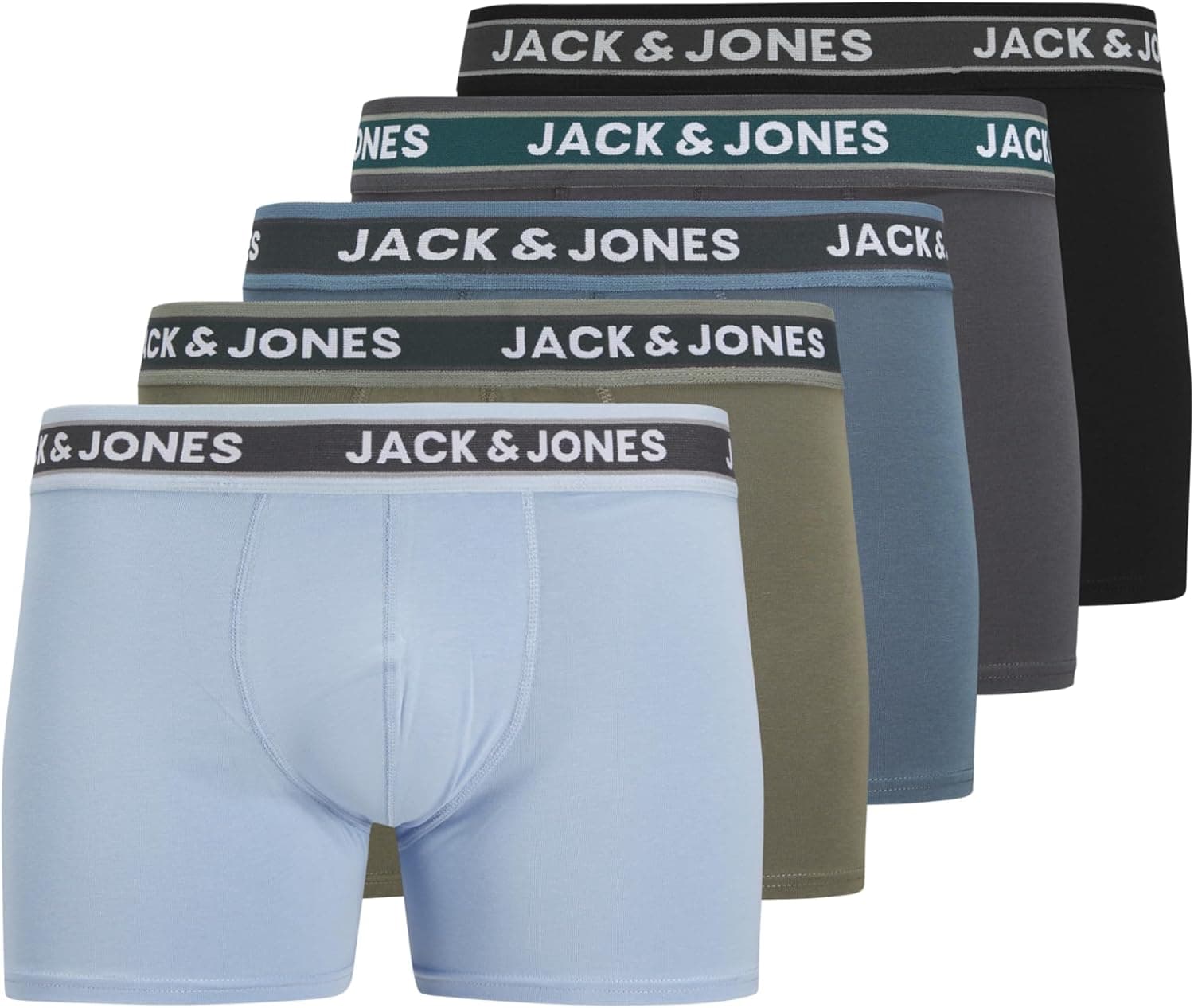 JACK & JONES Boxers para homem, pack de 5