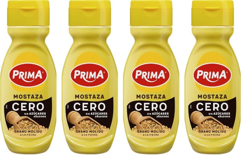 Prima Mostarda zero, mesmo sabor sem adição de açúcares. 265 g x 4