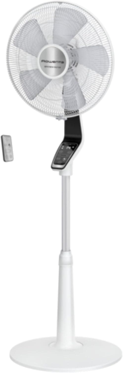 Rowenta Turbo Silence Extreme Ventoinha de pé potente, motor Effitech, baixo consumo de energia, 3 modos automáticos, 14 velocidades, oscilação automática, controlo remoto, altura ajustável, VU5690