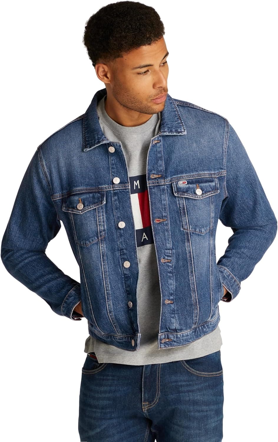 Tommy Jeans Casaco de ganga homem Ryan com bolsos no peito