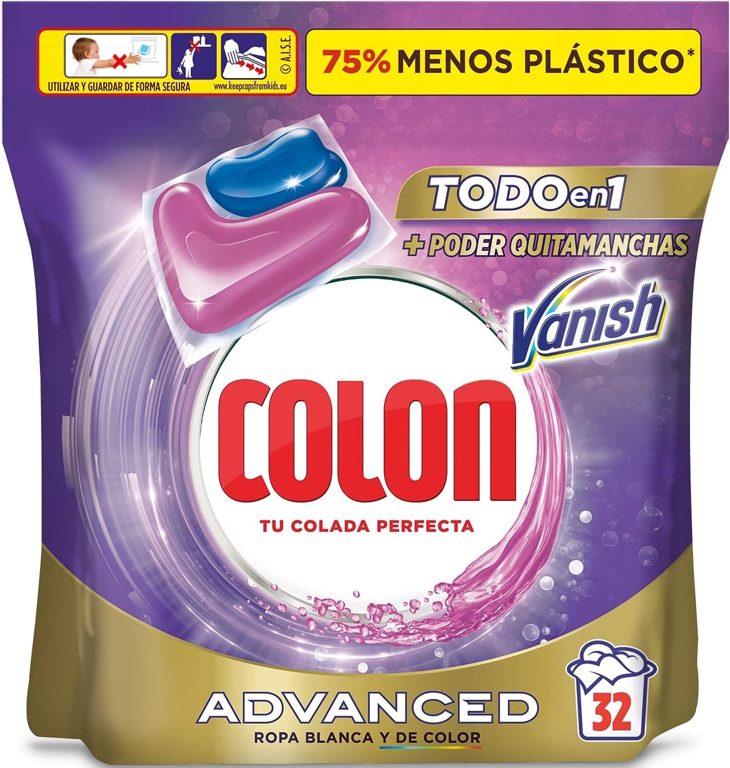 Colon Detergente cápsulas, azul, 32 unidades