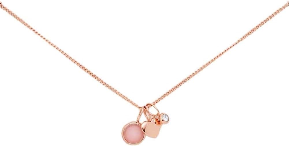 Fossil Colar para mulher personalização, comprimento total: 40 cm 5 cm extensão corrente, colar de aço inoxidável, JF03046791
