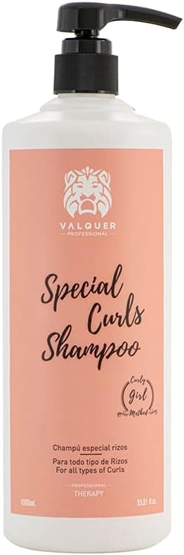 Valquer champô Special Curls Zero. Especial cabelo encaracolado método Curly para caracóis definidos. Hidrata, suave e combate o cabelo seco e crespado com queratina vegetal e milho. Vegan. 1 l.