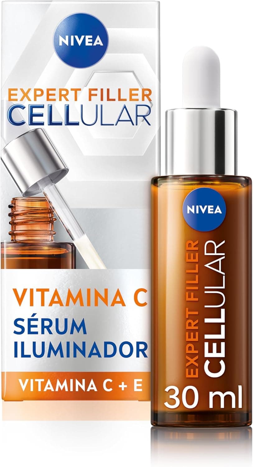 Nivea Expert Filler Cellular Sérum Iluminador Facial vitamina C (1 x 30 ml), soro de vitamina C e vitamina E, soro facial antioxidante que aumenta a luminosidade