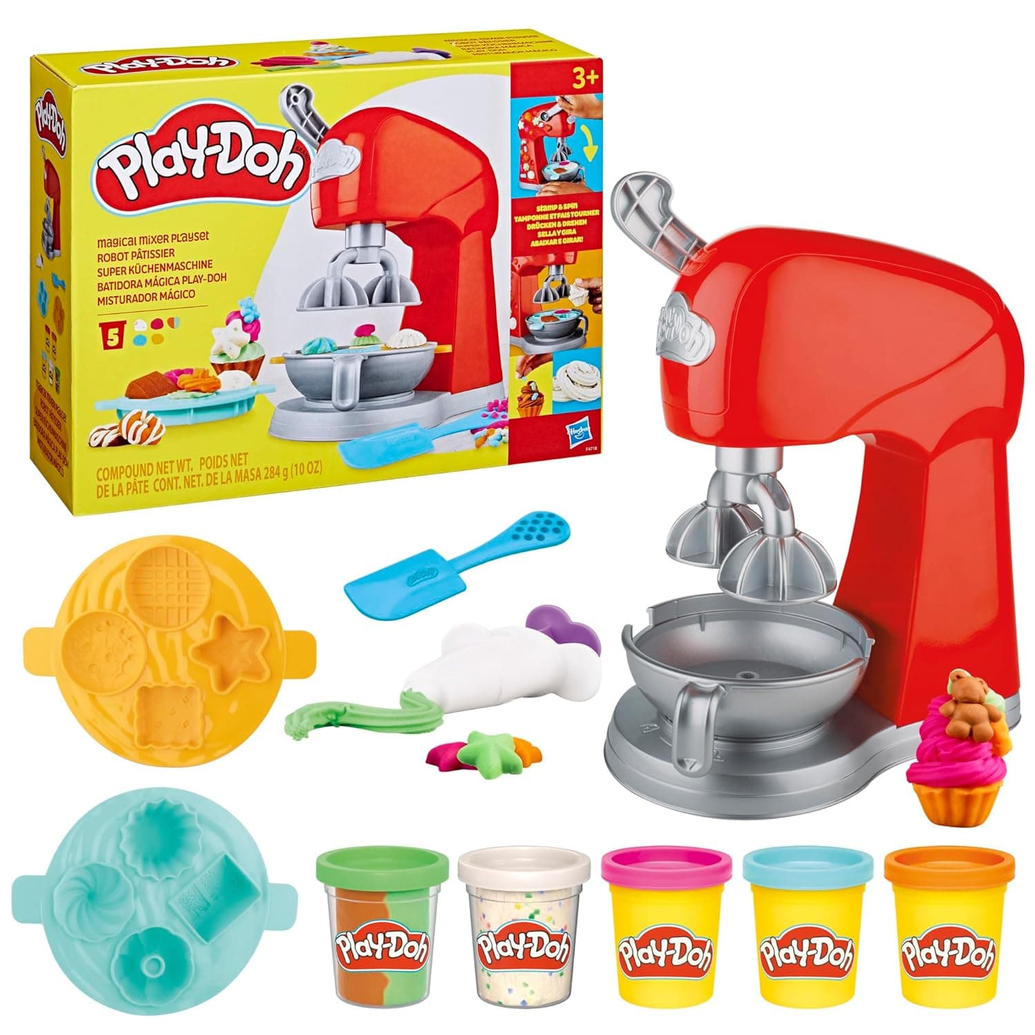 Hasbro Play-Doh Liquidificadora mágica, brinquedo de cozinha para meninas e meninos a partir de 3 anos, conjunto com 5 frascos de plástico coloridos, ideia de presente criativo