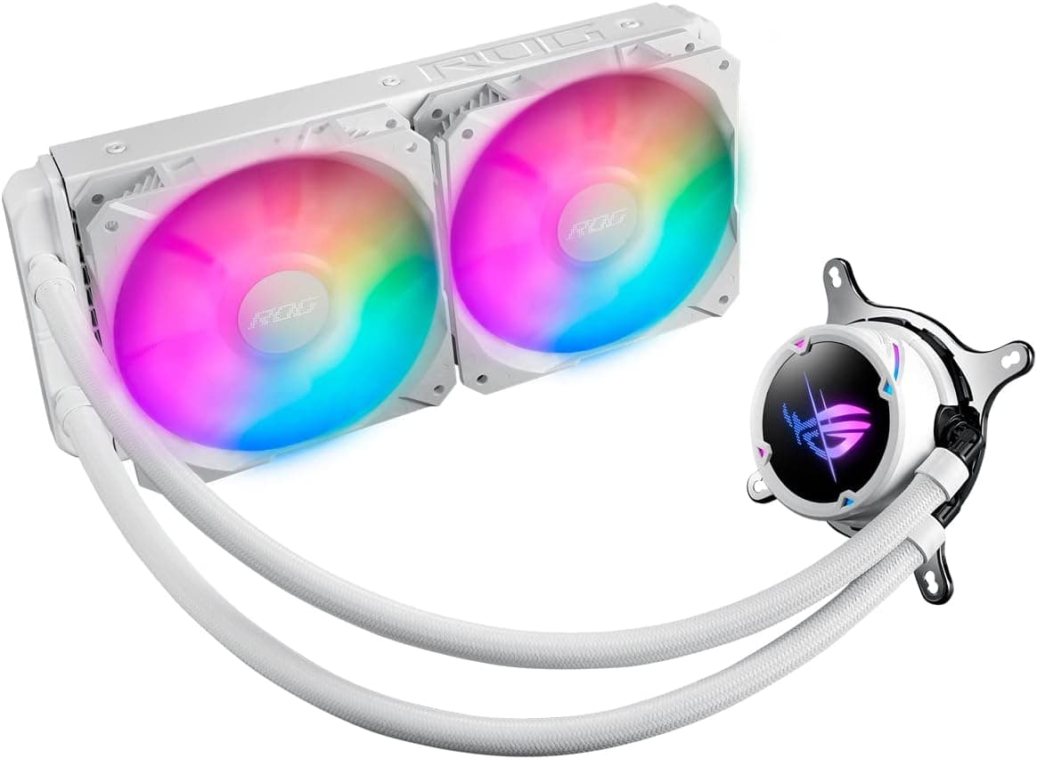 ASUS ROG Strix LC 240 ARGB Cooler CPU tudo em um com Aura Sync, suporte Intel LGA 1700/1200/1150/1151/1152/1155/1156/2011/2011-3/2066 e AMD AM44 D/TR4D Os ventiladores RGB direcionáveis ROG 120 mm