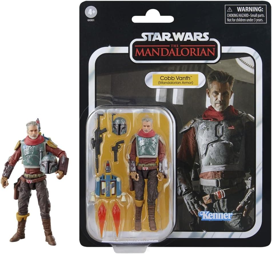 Star Wars Coleção vintage, Cobb Vanth (Mandalorian Armor), The Mandalorian, figura premium de 9,5 cm