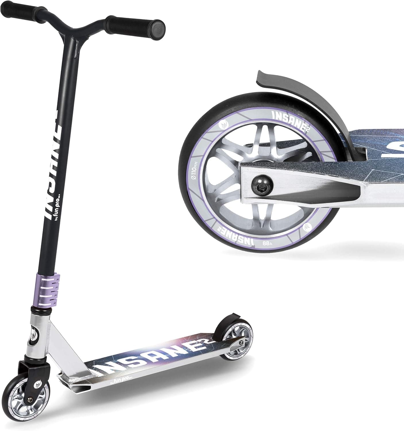 Fun Pro Insane2 | Trotineta acrobática para crianças a partir dos 8 anos com rodas de 110 mm e estrutura em alumínio