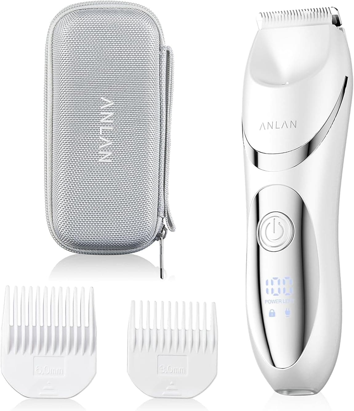 ANLAN Máquina de barbear mulher zona íntima, depiladora biquíni seco e húmido, máquina de barbear elétrica cabelo púbis, aparador IPX7