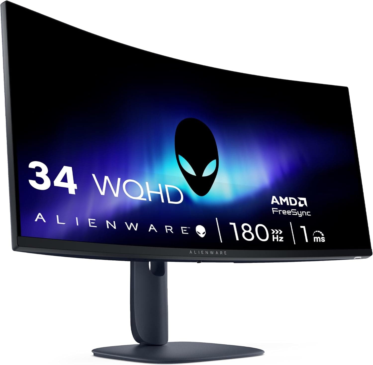 Alienware 34 Monitor de jogos AW3425DWM, WQHD (3440 x 1440), 21:9, 1500R curvo, 180 Hz, VA, 1 ms, AMD FreeSync Premium, VESA AdaptiveSync, 95% DCI-P3, HDR, HDR, HDR. 400D isplayPort, 2 HDMI