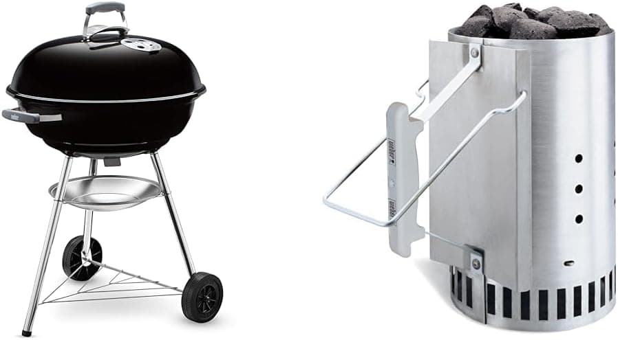 Weber 1321004 Churrasco Compact Kettle 57 cm preto 7416 lareira de ignição Rapidfire