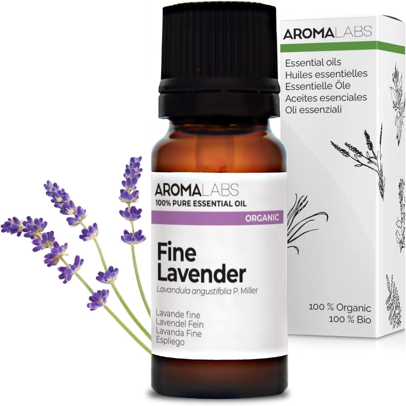 Aroma Labs Espliego | Óleo essencial orgânico certificado quimiotipado, 10 ml