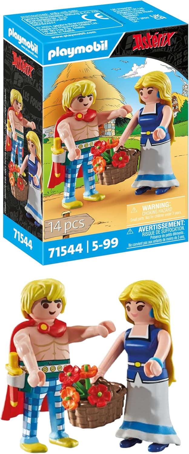 PLAYMOBIL - Astérix: Tragicómix e falbalá brinquedo, multicolorido (71544)