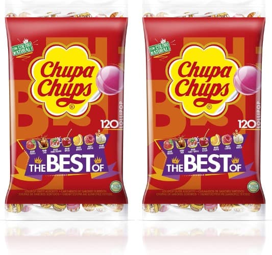 Chupa Chups Original caramelo com bastão, de sabores variados, 240 x 12 g
