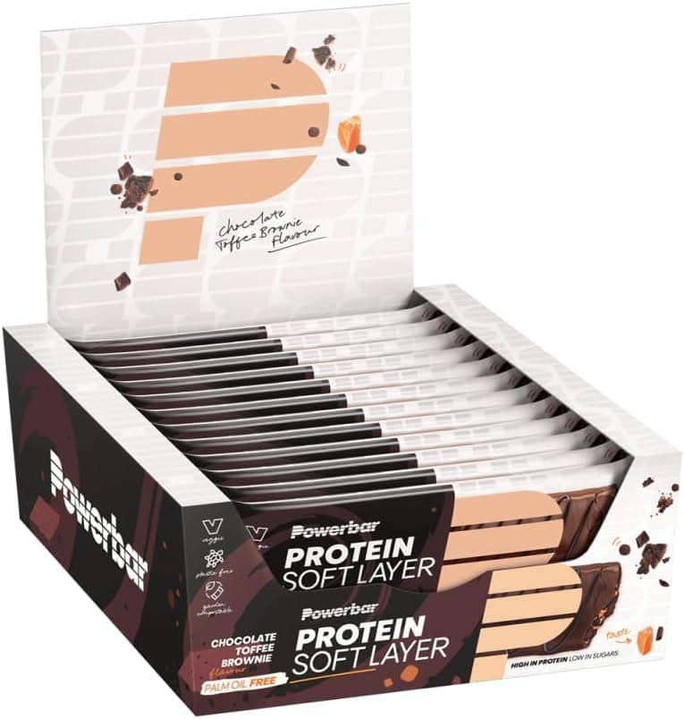Powerbar Protein Soft Layer Chocolate Toffee Brownie 12 x 40 g, rico em proteínas + sem óleo de palma