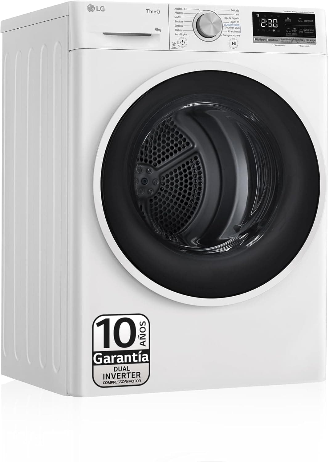 LG RH90V5AV6N Secadora de roupas, 9 kg, bomba de calor duplo inverter, carga frontal, classificação D, série 500 branca