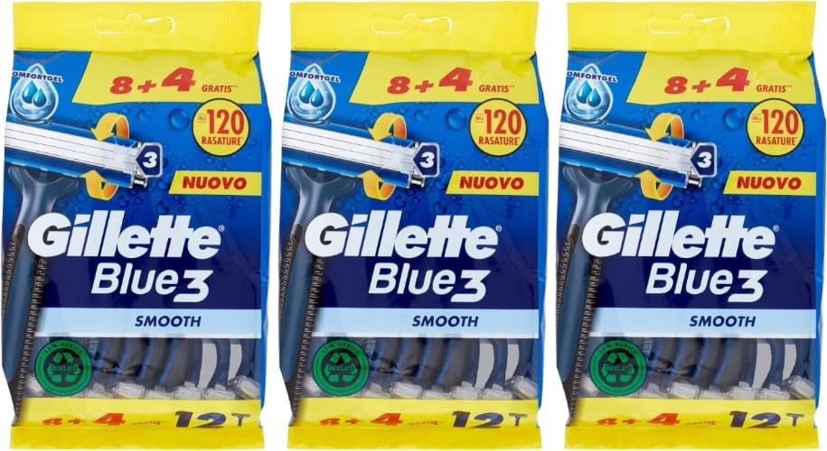 Gillette Máquina de barbear descartável para homem, 12 unidades x 3