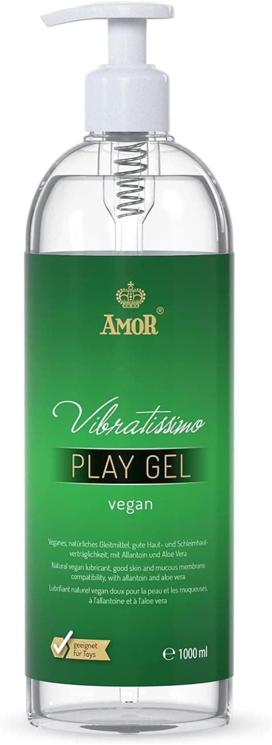 Vibratissimo Play Gel vegano 1000 ml I Lubrificante sem ingredientes de origem animal I lubrificação à base de água I gel lubrificante adequado para brinquedos de silicone e preservativos de látex