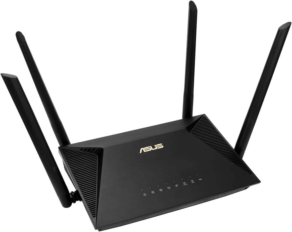 ASUS RT-AX53U Router AX1800 WiFi 6 extensível de duas bandas Mobile Tethering 4G/5G (segurança de rede, Instant Guard, controlo parental, VPN integrada, compatível com AiMesh, casa inteligente, USB)