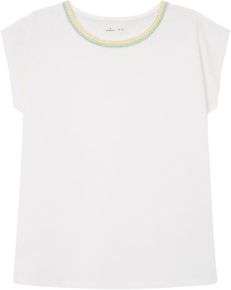SPRINGFIELD Braid Neck | T-shirt para mulher com estampado grená