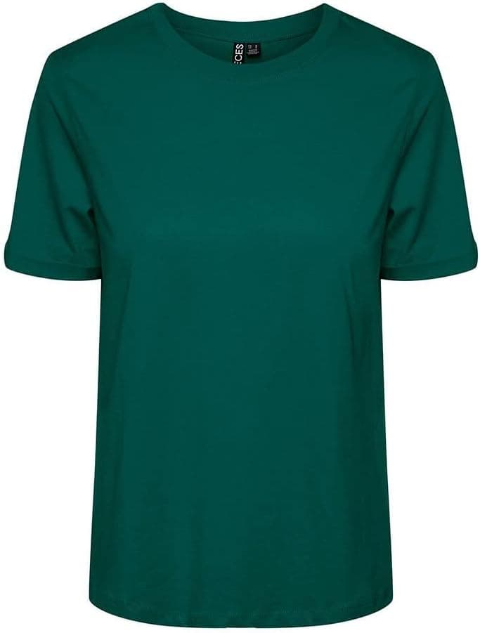PIECES Pcria SS Fold Up Solid t-shirt para mulher