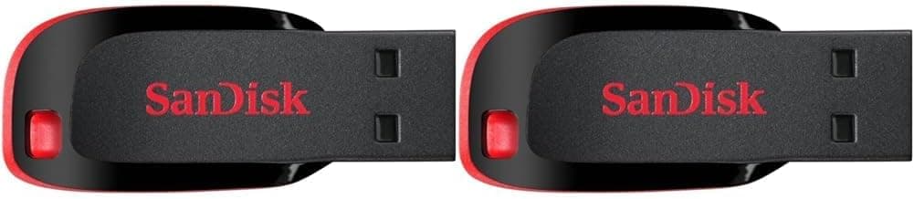 SanDisk 64 GB Cruzer Blade USB 2.0 Flash Drive - Black (embalagem de 2)