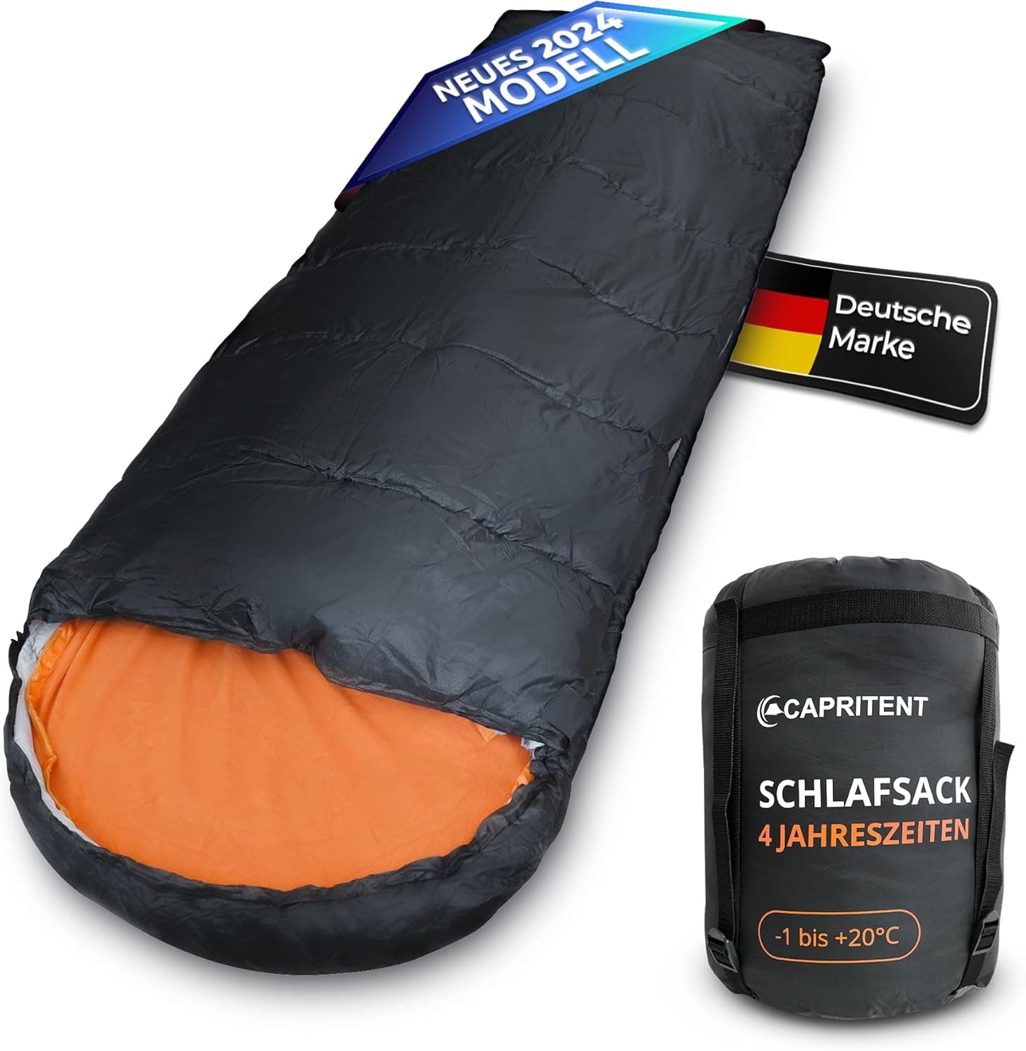 CAPRITENT Saco de dormir para as 4 estações, respirável, saco de dormir exterior de poliéster 240T, saco de dormir de verão com fechos YKK duráveis de alta qualidade, para campismo,