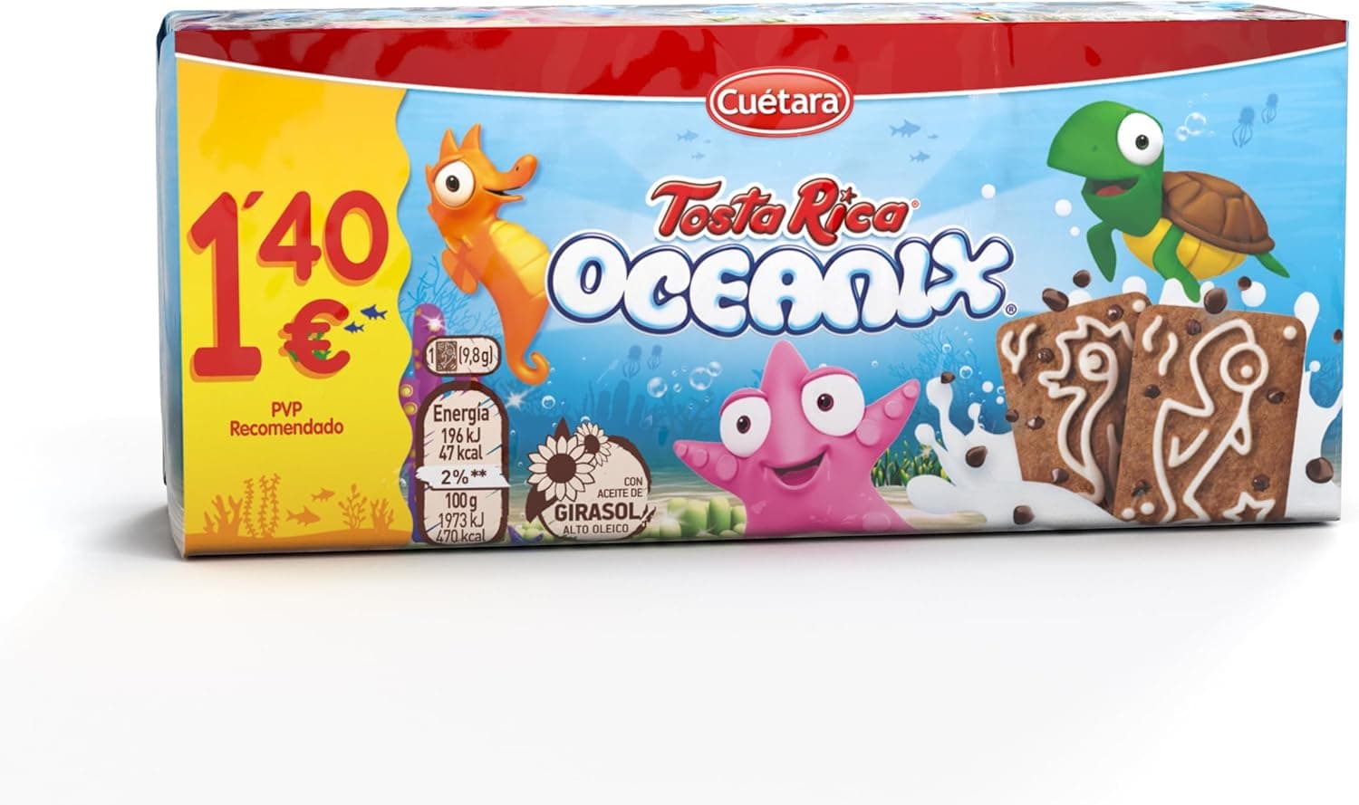 Tosta-Rica Oceanix | Bolachas de trigo com desenhos divertidos do mar, 160 g