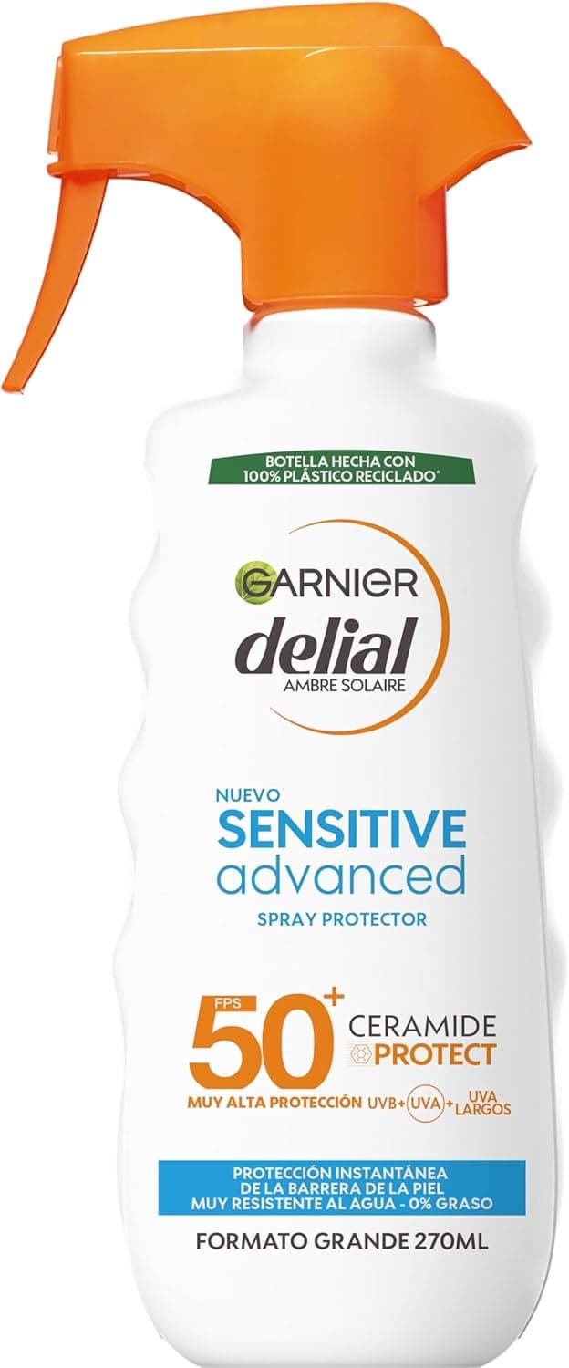 Garnier Delial Sensitive Advanced | Leite solar para pele sensível e intolerante ao sol SPF50+, 270 ml