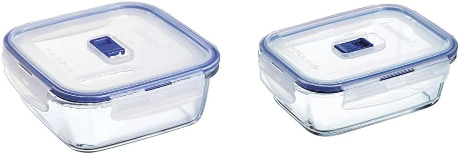 Luminarc Pure Box Active Recipiente quadrado hermético 16 cm - 122 cl Bicolor & Pure Box Active Recipiente retangular Hermetico 16 x 11 cm - 82 cl Bicor