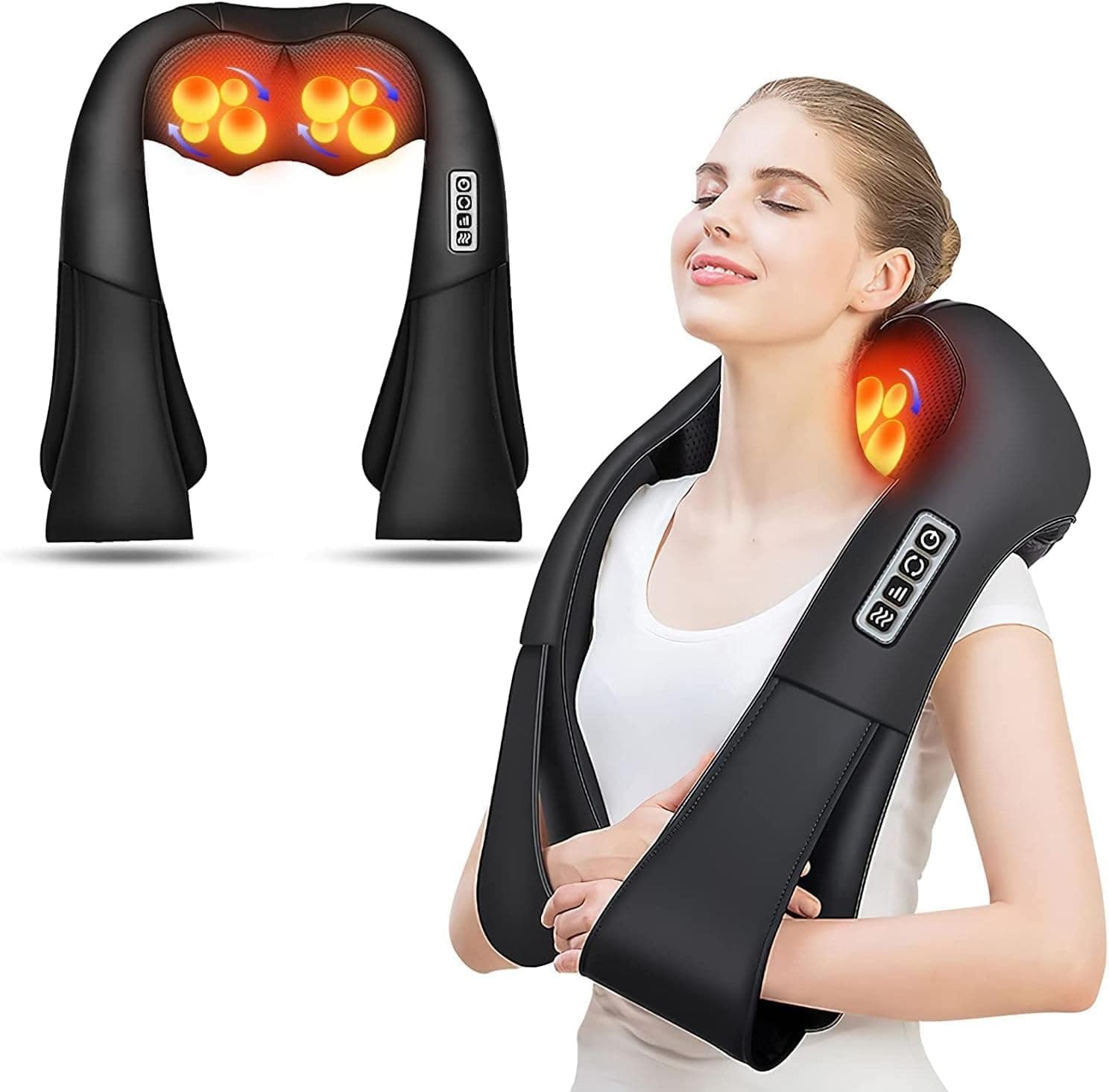 AERLANG 4D Shiatsu | Massajador cervical e costas com calor relaxante para casa, escritório ou carro