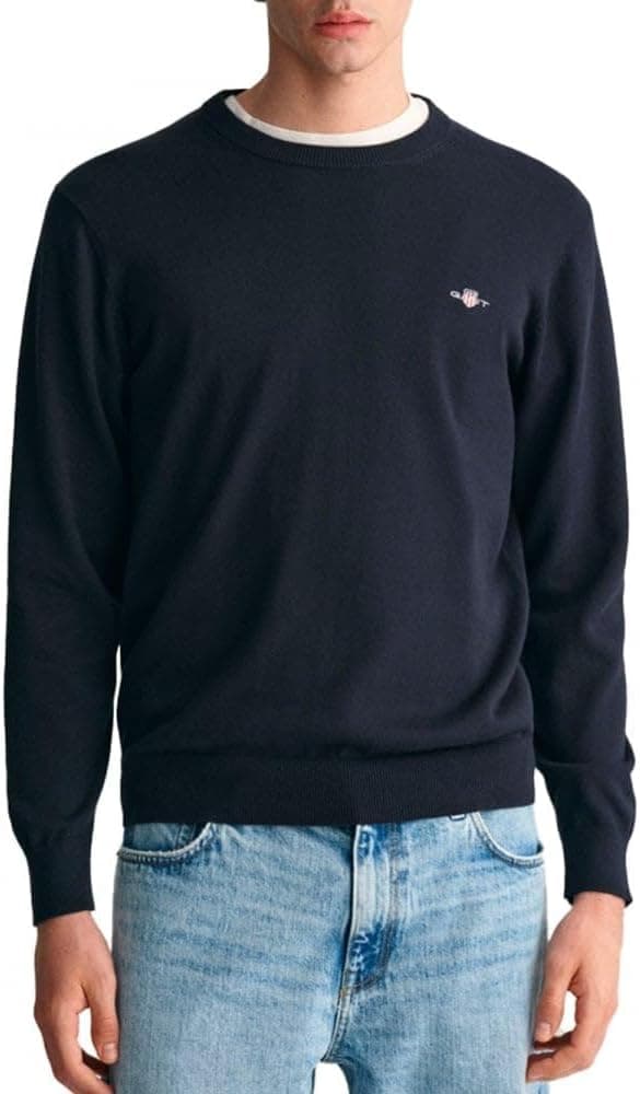 GANT Classic Cotton C-Neck Suter Pulver para homem