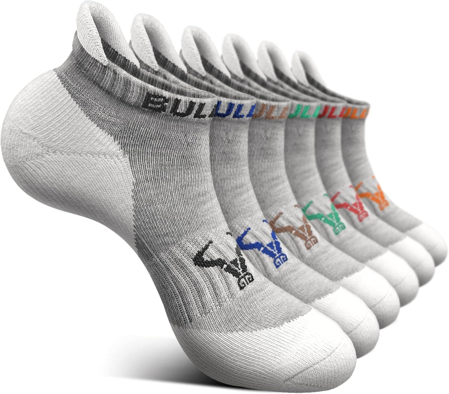 BULLIANT Meias de tornozelo para homem, 6 pares