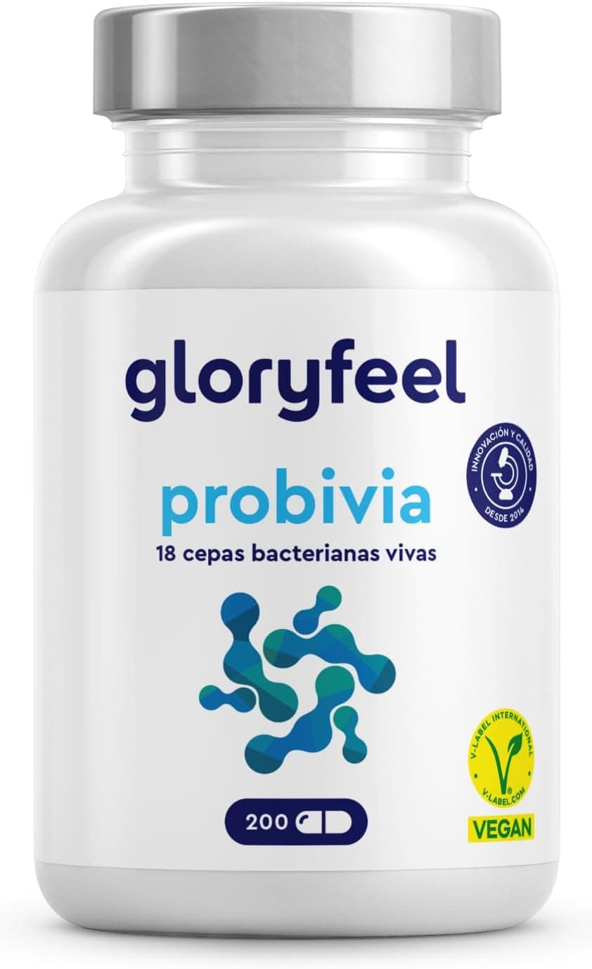 Probióticos e prebióticos intestinais – 200 cápsulas de probióticos para mulher flora íntima – revestimento entérico para a flora intestinal – com Bifidobacterium, Lactobacillus e Streptococcus
