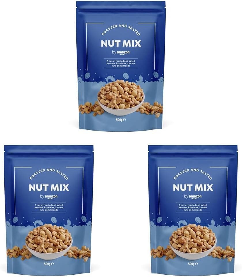 By Amazon Mistura de frutos secos torrados e salgados, 500 g (embalagem de 3)