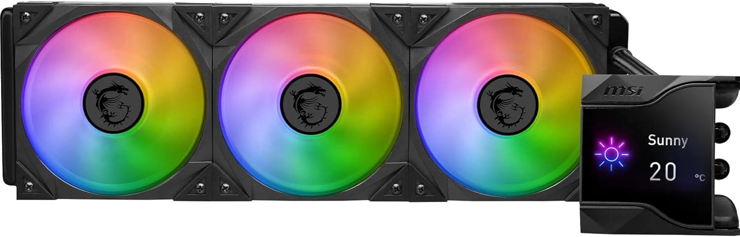 MSI Refrigerador líquido MPG CORELIQUID D360 para CPU - bomba com ventilador de 60 mm, 3 ventoinhas ARGB de 120 mm, mangueiras evaporativas, suporte de software Mystic Light 
