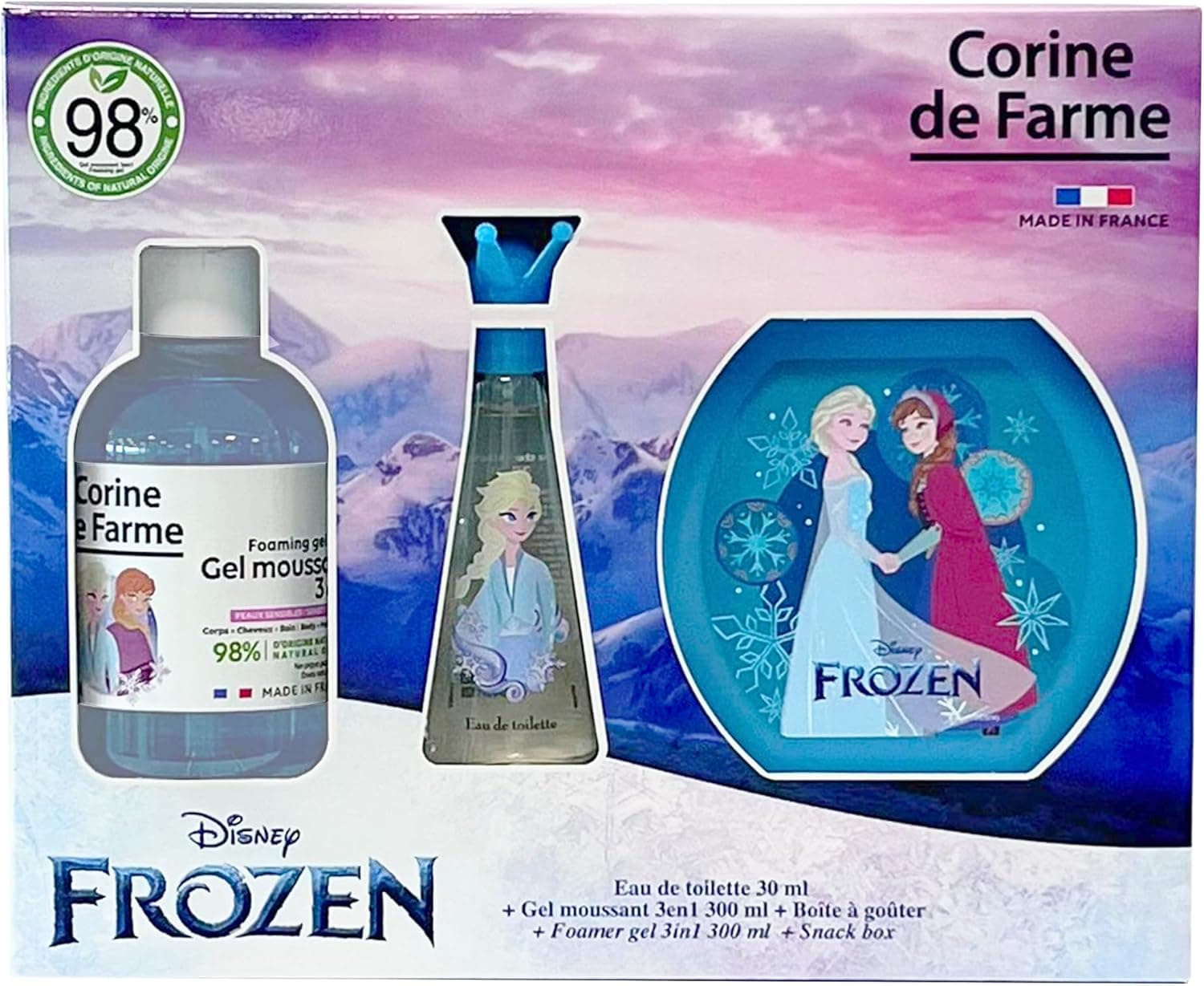 Estojo Frozen EDT 30 ml + espuma de banho 300 ml + lancheira