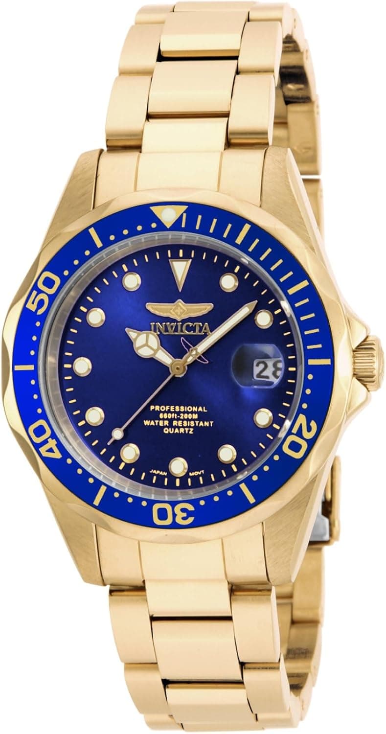 Invicta Pro Diver Relógio de quartzo masculino de aço inoxidável, 37 mm